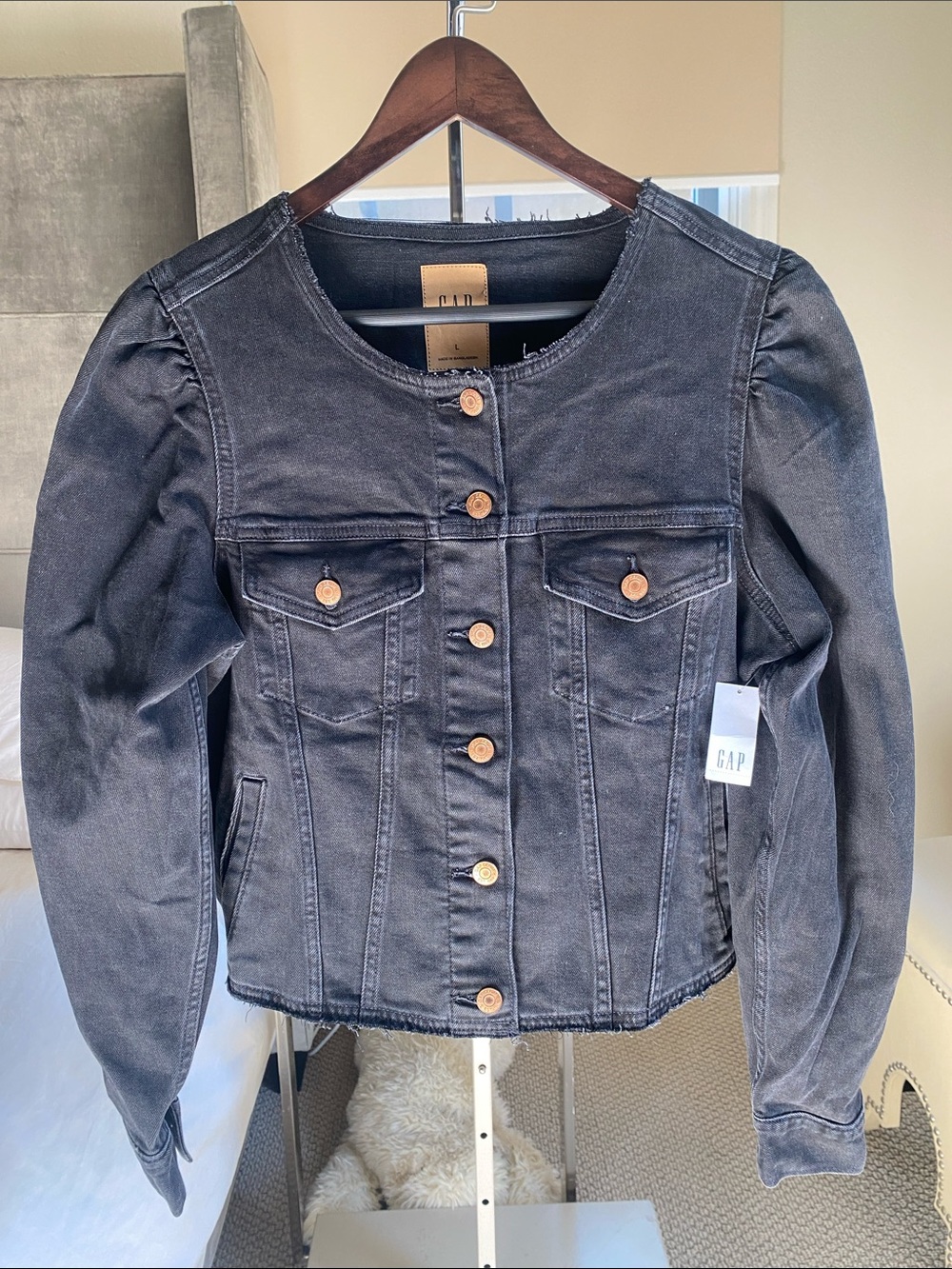 GAP Women's Black Denim Button-Up Jacket